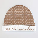 Taupe Personalized Full Print Baby Beanie