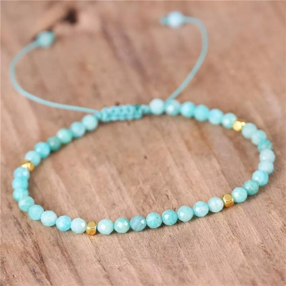 Natural Amazonite Stone Dainty Bracelet