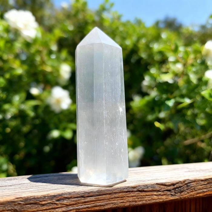 Natural Selenite Crystal Tower Point Healing Wand Obelisk Home Decor Gift