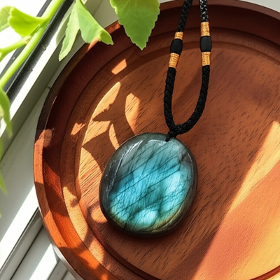 Genuine Real Labradorite Pendant Healing Reiki Chakra Women Men Necklace Gift