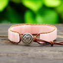  Natural Pink Opal Tube Stone Beaded Bracelet 