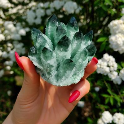 200g+ New Find Raw Green Ghost Phantom Geode Cluster Mineral Specimen Crystal