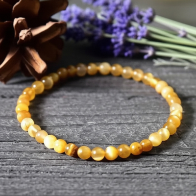 4mm Natural Golden Tiger Eye Round Beads Layering Healing Bracelet