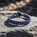  Minimalist Hematite Lapis Lazuli Bracelet Protection Stone Leather Bracelet Gift
