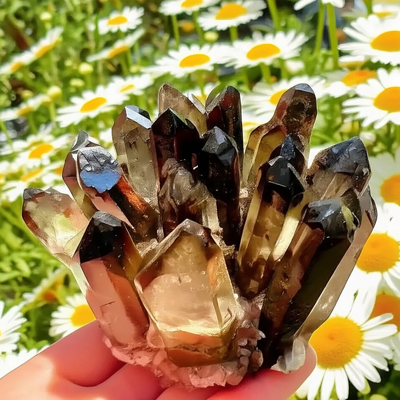 AAA+ Raw Smoky Quartz Geode Crystal Tower Natural Healing Rock for Home Decor