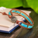  Natural Turquoise Tube Beads Handmade Healing Gemstone Braided Bracelet