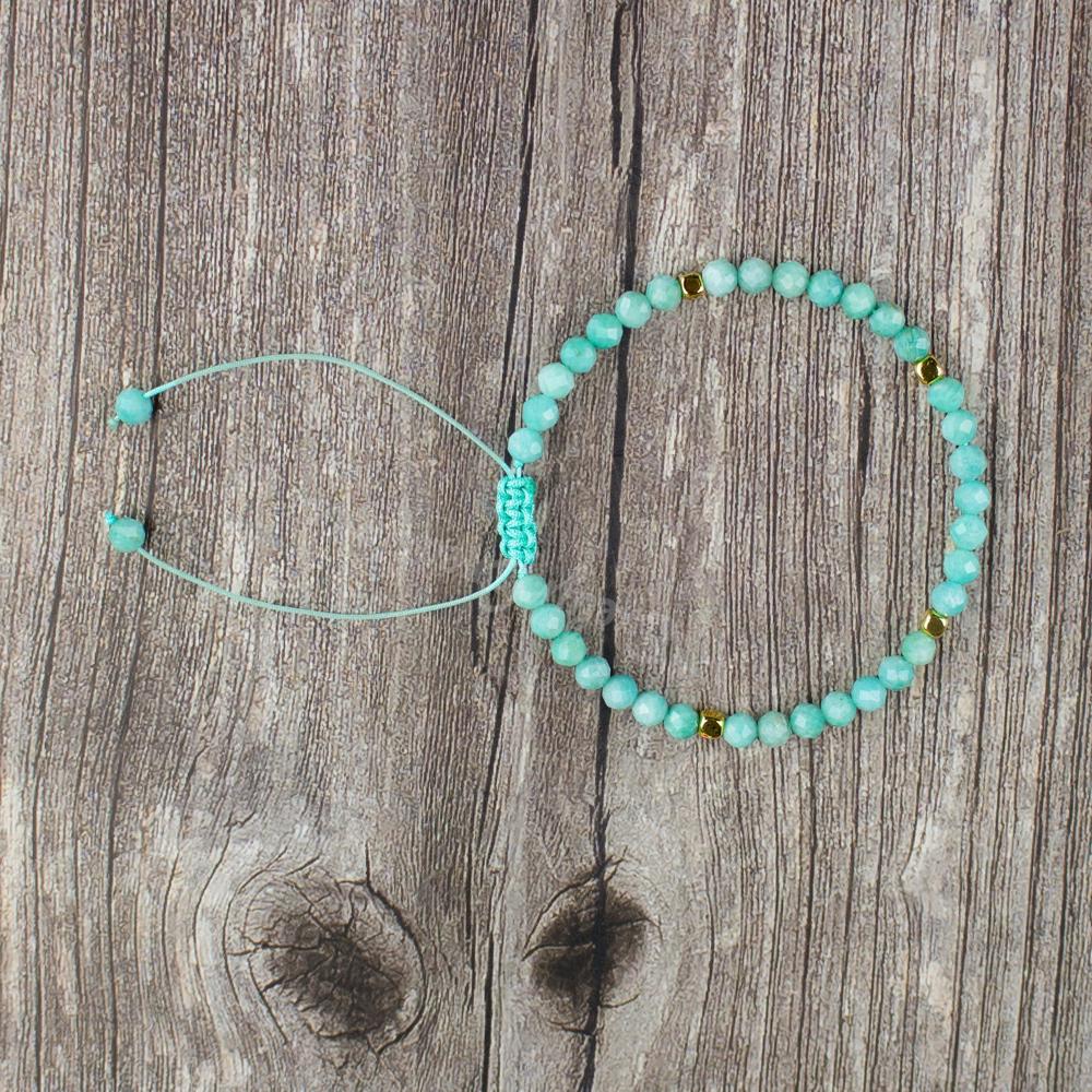 Natural Amazonite Stone Dainty Bracelet