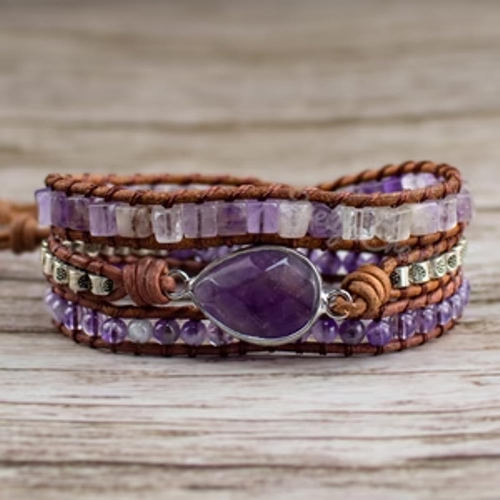 Natural Amethyst Crystal Healing Bracelet