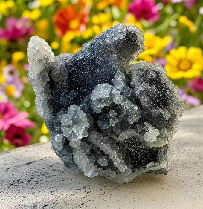 Natural Black Druzy Sphalerite Rough Sphalerite Mineral Crystal Cluster 