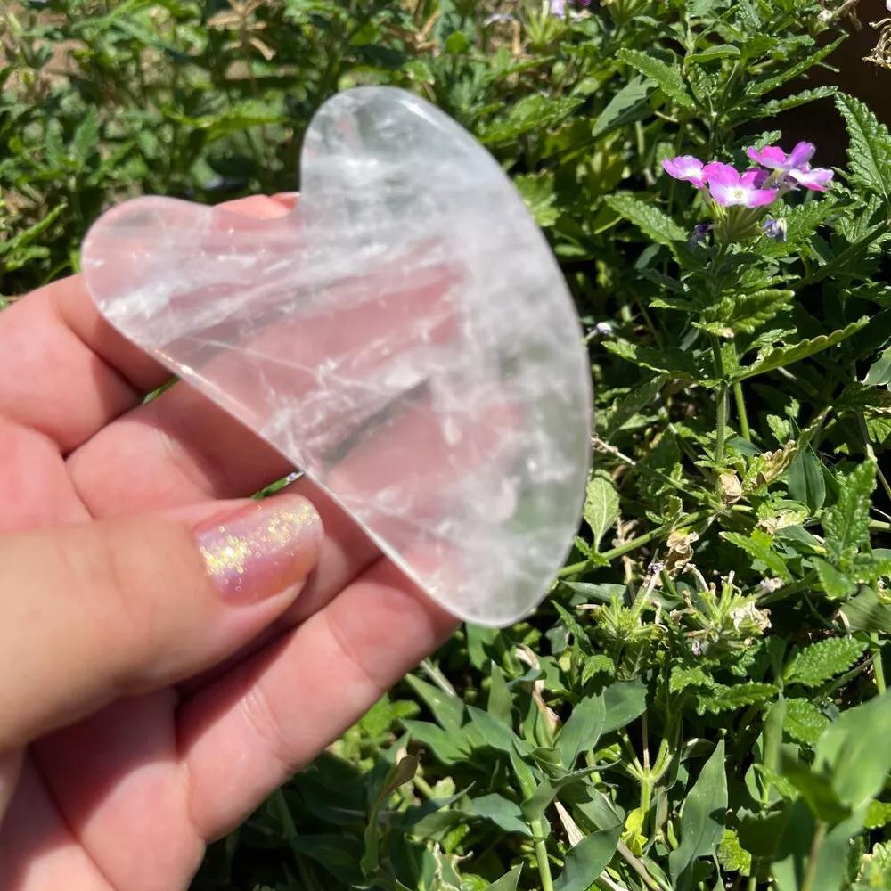 Natural Stone Crystal Scraping Tool Gua Sha Board Facial Massage Gemstone