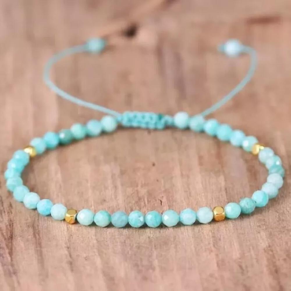 Natural Amazonite Stone Dainty Bracelet