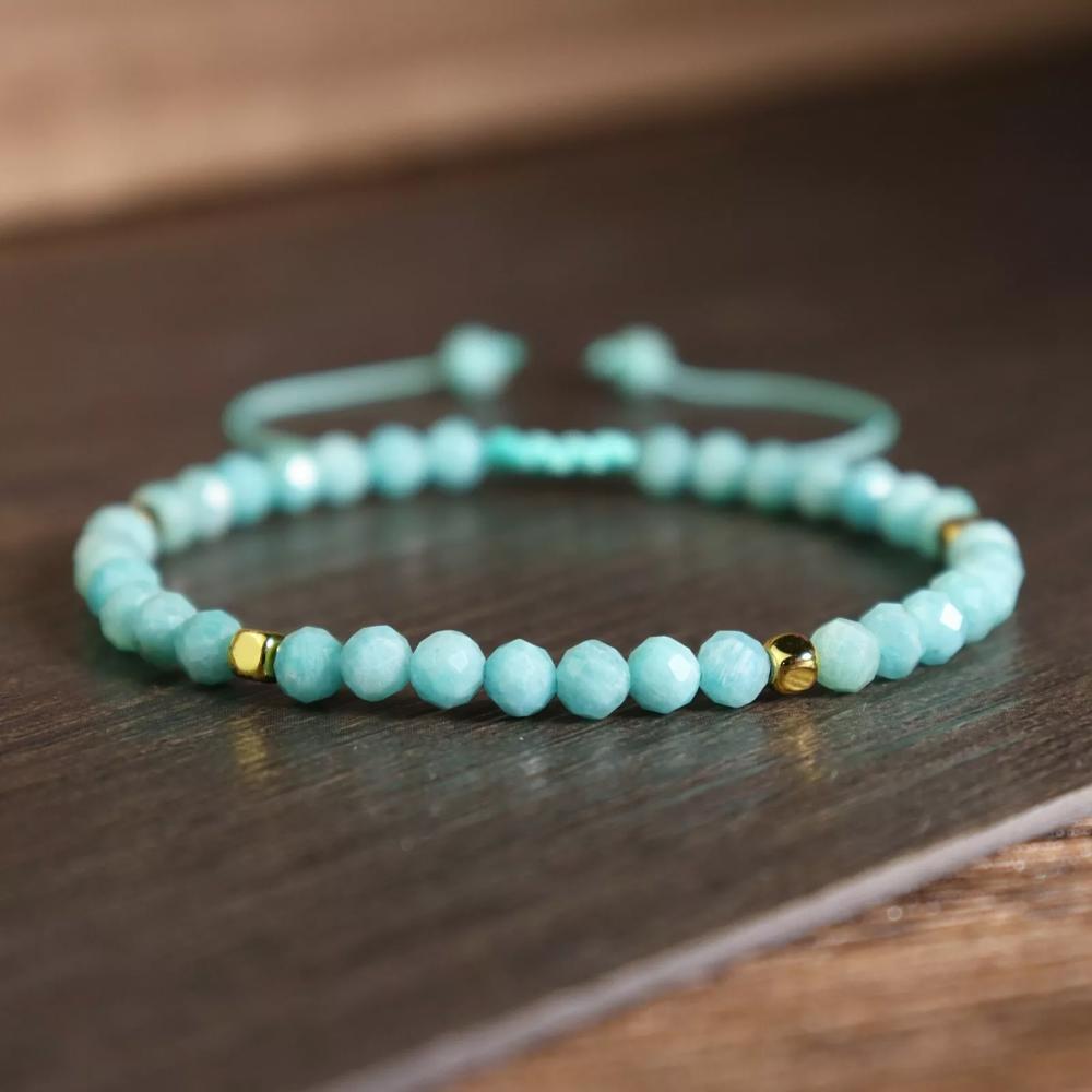 Natural Amazonite Stone Dainty Bracelet