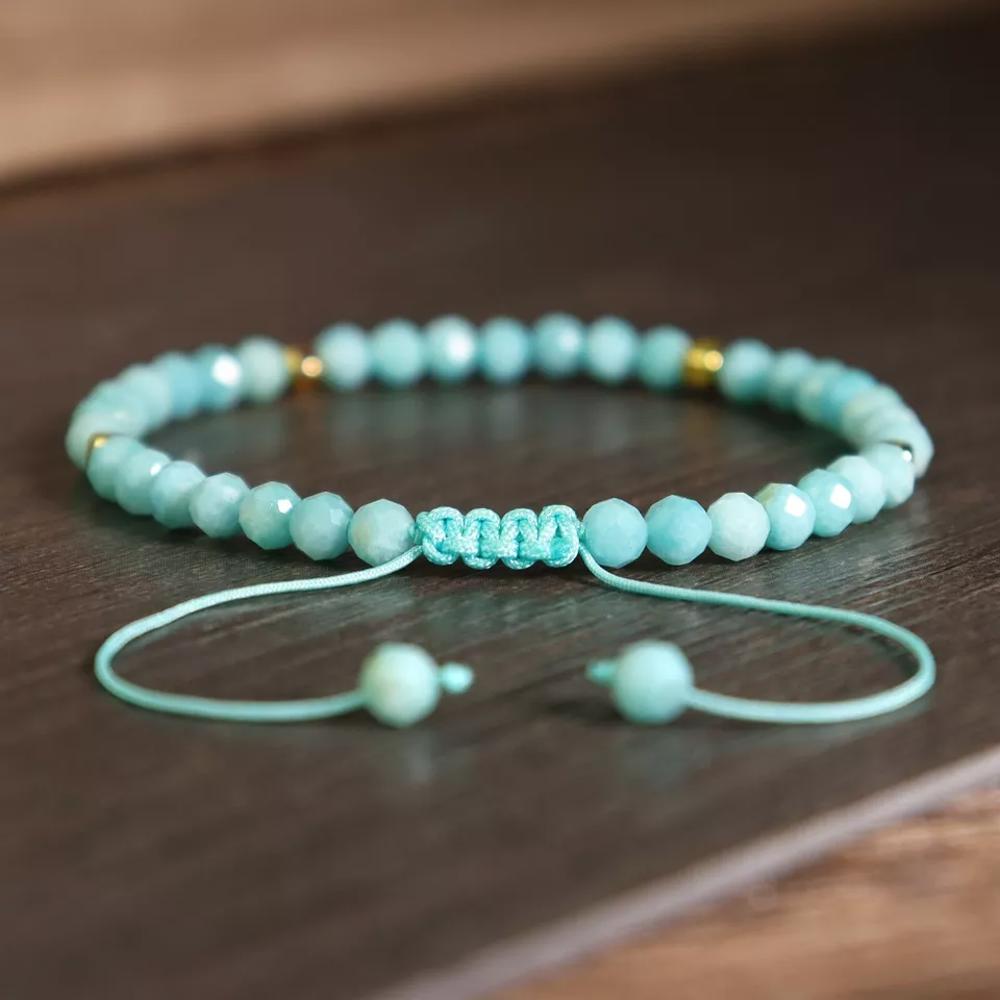 Natural Amazonite Stone Dainty Bracelet