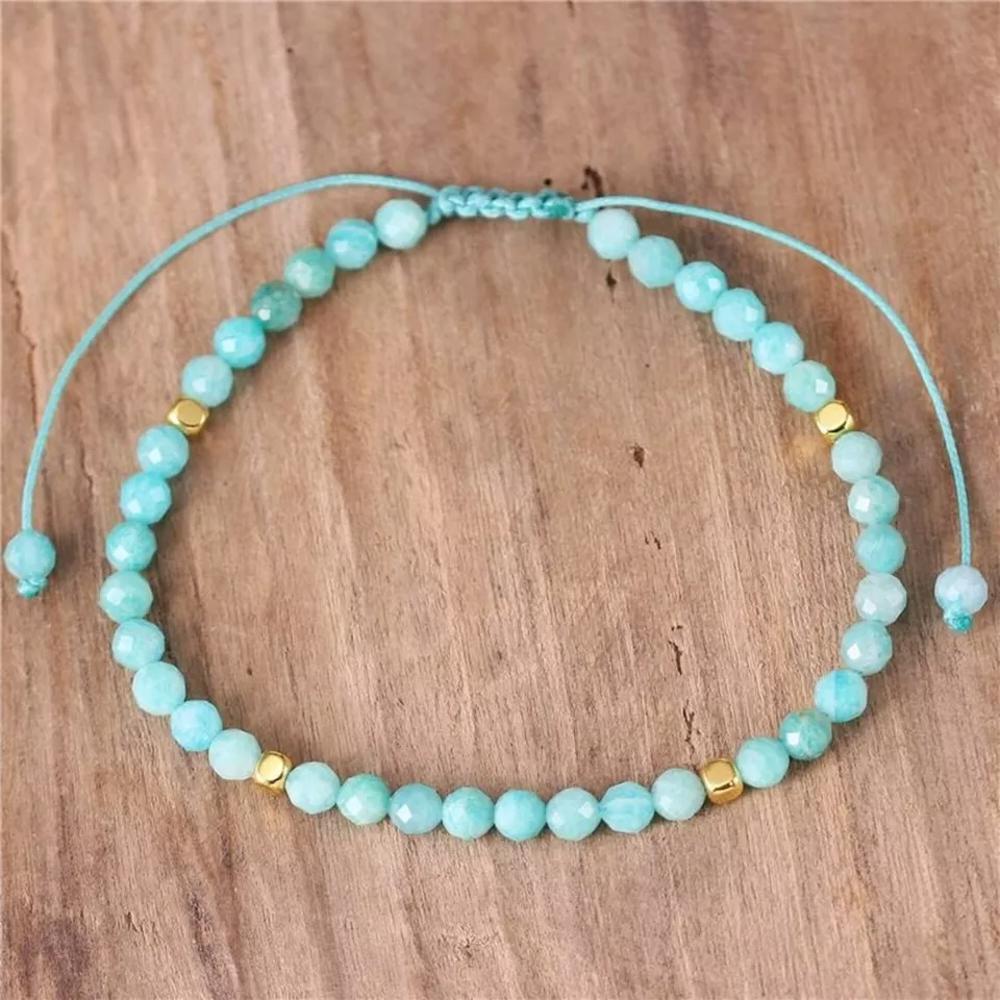 Natural Amazonite Stone Dainty Bracelet