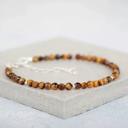  Natural Tiger Eye 3mm Beads Gemstone Healing Protection Minimalist Bracelet Gift