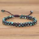  Natural African Turquoise Stone Bracelet Green Stone Braided Bracelet Handmade