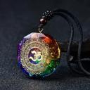  Natural Crystal Orgonite Pendant 7 Chakra Healing Talisman Women Men Necklace