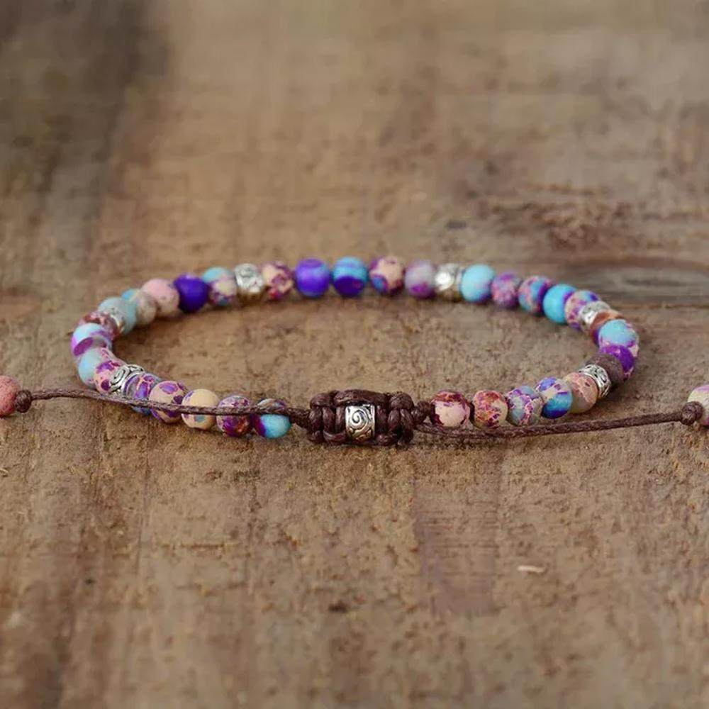 Natural Sea Sediment Jasper Stone Bracelet Gemstone Dainty Bracelet Handmade