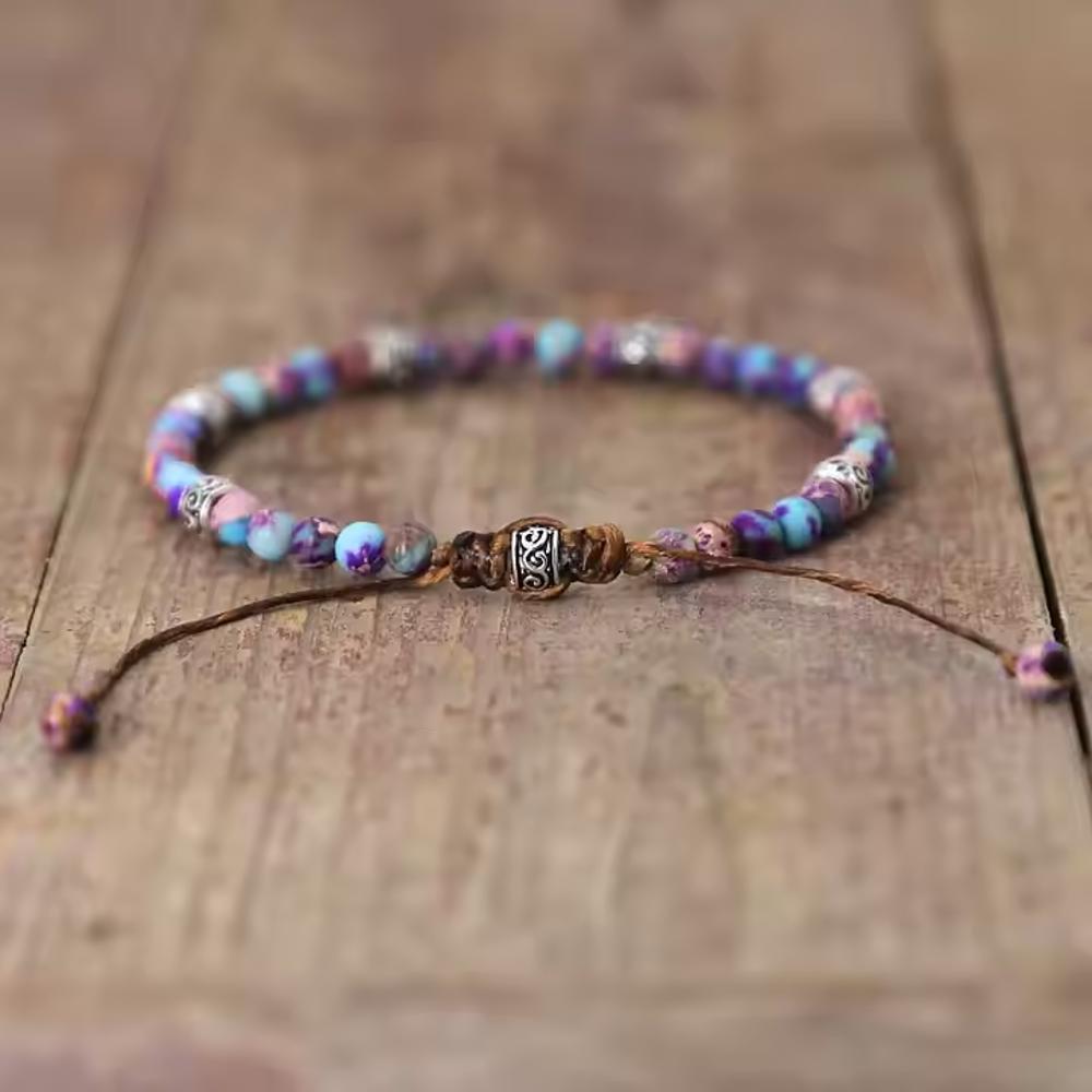 Natural Sea Sediment Jasper Stone Bracelet Gemstone Dainty Bracelet Handmade