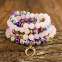  Galaxy Sea Sediment Rose Quartz 108 Beads Mala Necklace