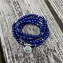  108 Mala Beads Prayer Lapis Lazuli Necklace Multi Strands Healing Yoga Bracelet