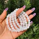  4PCS Genuine Selenite 8m Beads Healing Balance Reiki Stretch Women Bracelet Gifts