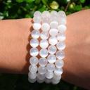  4PCS Genuine Selenite 8m Beads Healing Balance Reiki Stretch Women Bracelet Gifts