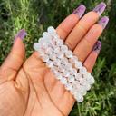  4PCS Genuine Selenite 8m Beads Healing Balance Reiki Stretch Women Bracelet Gifts