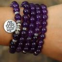  Amethyst 108 Mala Beads Prayer Necklace Multi Strands Healing Balance Bracelet