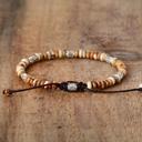  Natural Picture Jasper 4mm Round Beads Handmade Women Healing Bracelet Gift