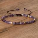  Natural Crystal Amethyst Small Dainty Beads Healing Protection Women Bracelet