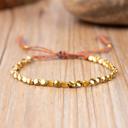  2PCS Tibetan Copper Beaded Bracelet Wealth Luck Healing Bracelets Hand Woven