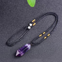  Natural Stone Amethyst Crystal Pendant Necklace