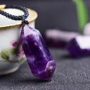  Natural Stone Amethyst Crystal Pendant Necklace