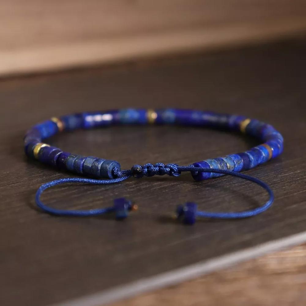 Women Blue Friendship Bracelet  Delicate Lapis Lazuli Natural Gemstone Dainty Bracelet Minimalist Gift