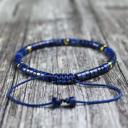  Women Blue Friendship Bracelet  Delicate Lapis Lazuli Natural Gemstone Dainty Bracelet Minimalist Gift