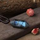  Natural Labradorite Flash Stone Hexagon Pendant Healing Energy Amulet Necklace