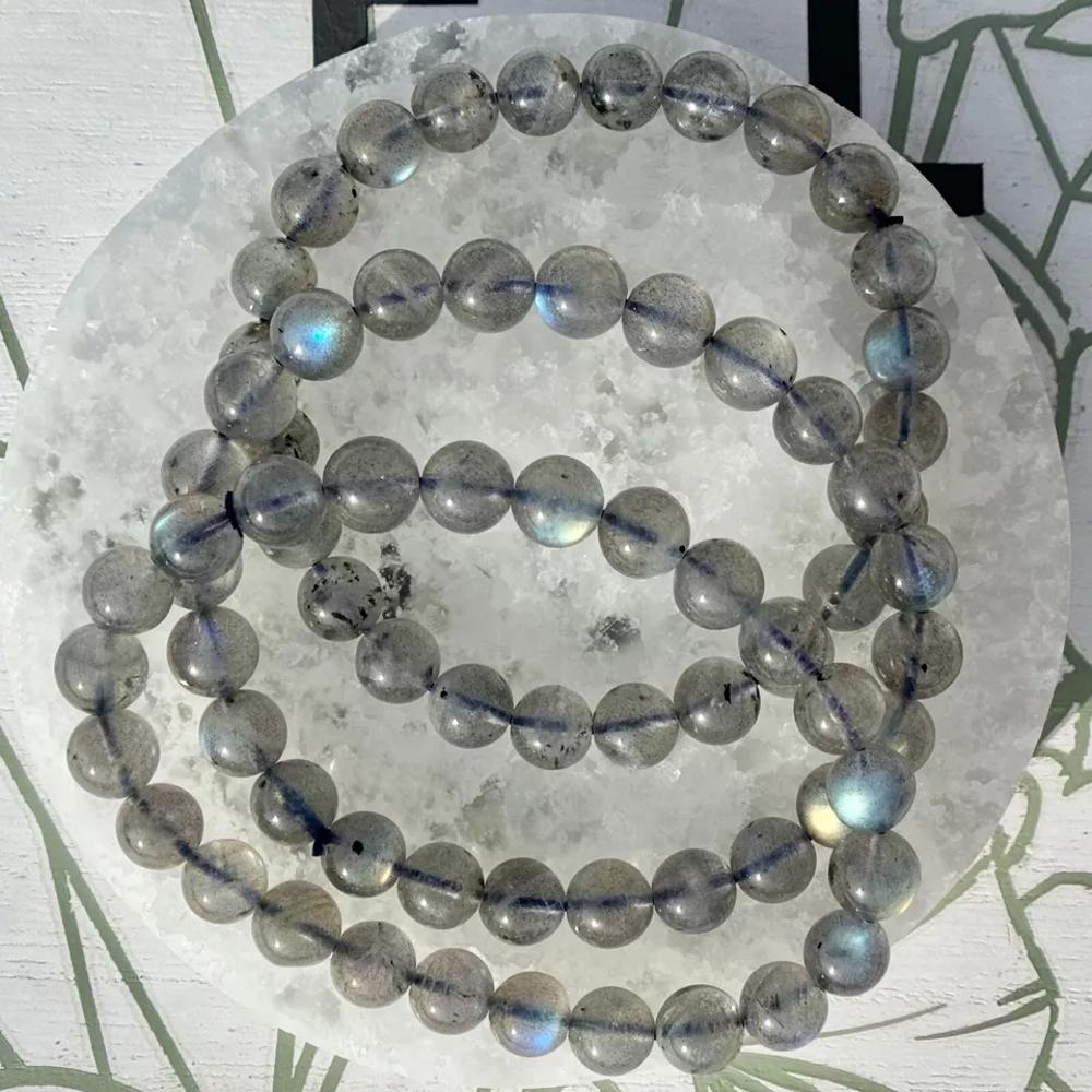 Natural Labradorite Moonlight Gemstone Beaded Crystal Healing Reiki Bracelet