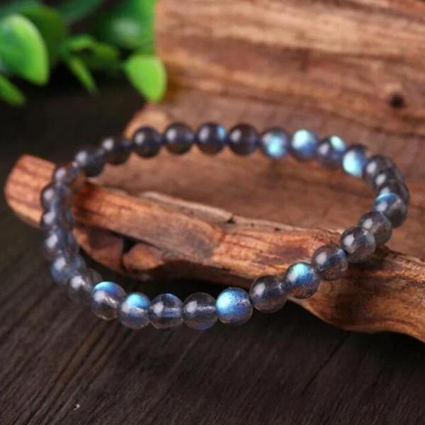 Natural Labradorite Moonlight Gemstone Beaded Crystal Healing Reiki Bracelet