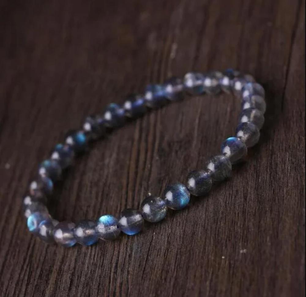 Natural Labradorite Moonlight Gemstone Beaded Crystal Healing Reiki Bracelet