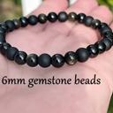  Natural Black Tourmaline Obsidian Onyx Beads Healing Triple Protection Bracelet