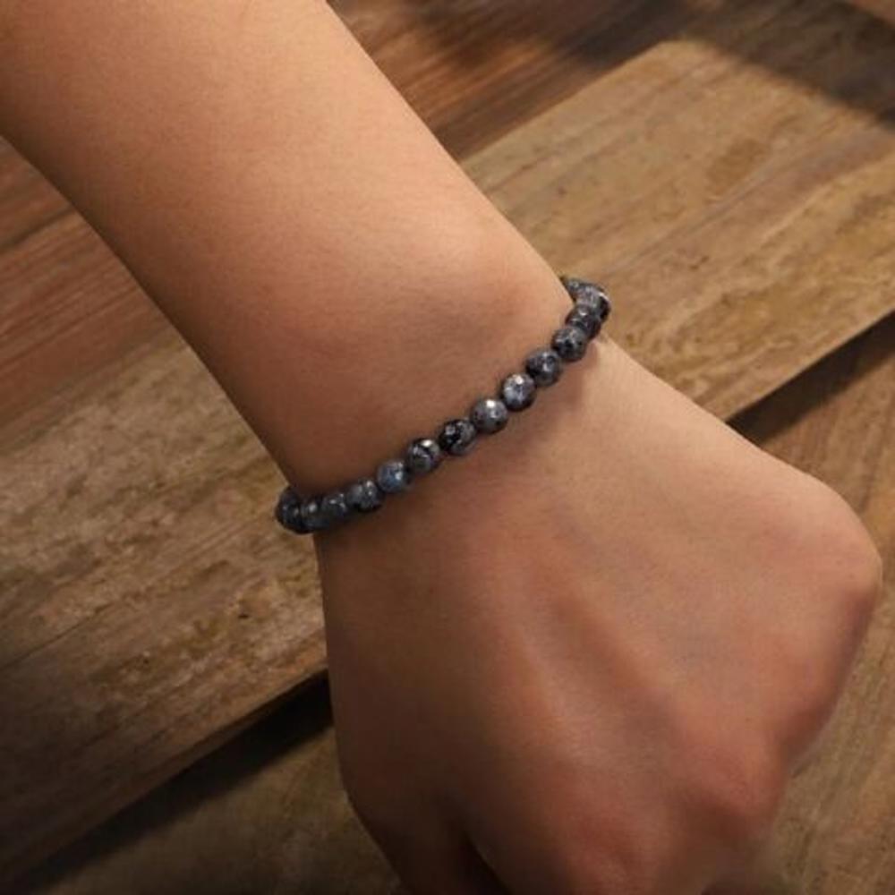 Black Moonstone Beaded Braided Bracelet for Anxiety Relief