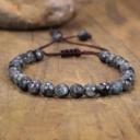  Black Moonstone Beaded Braided Bracelet for Anxiety Relief