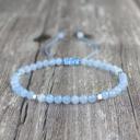  Delicate Aquamarine Dainty Healing Crystal Bracelet Minimalist March Birthstone Gift