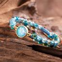  Natural Blue Quartz Crystal Bracelet Opal Stone Charm Braided Bracelet Handmade