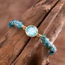  Natural Blue Quartz Crystal Bracelet Opal Stone Charm Braided Bracelet Handmade