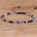  Natural Tourmaline Stone Beaded Braided Bracelet for Love Compassion