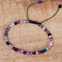  Natural Tourmaline Stone Beaded Braided Bracelet for Love Compassion