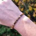  Natural Tiger's Eye Stone Beaded Braided Dainty Bracelet for Anxiety Relief