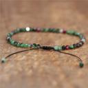  Natural Ruby Zoisite Tibetan Handmade 4mm Beads Healing Dainty Sizeable Bracelet Gift